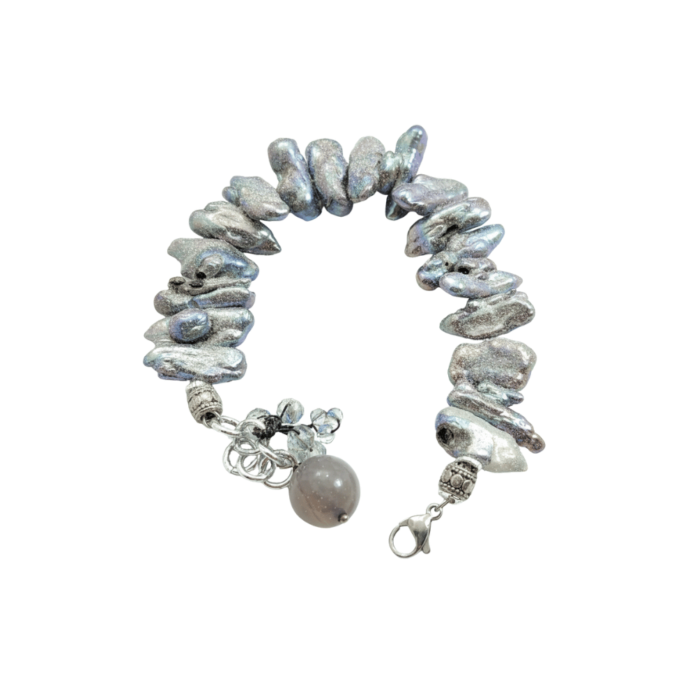Bracciale Crepuscolo di Perle Grigie e Agata