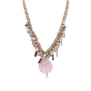 Collana Giardino Segreto con Cristalli e Quarzo Rosa