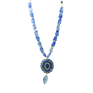 Collana Regina di Santorini in Agata e Cristalli Blu