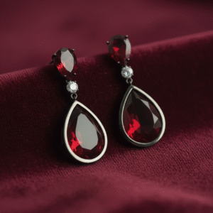 Orecchini Pendenti in Cristallo Rosso Rubino