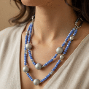 Collana Armonia in Cristallo Lavanda e Perle