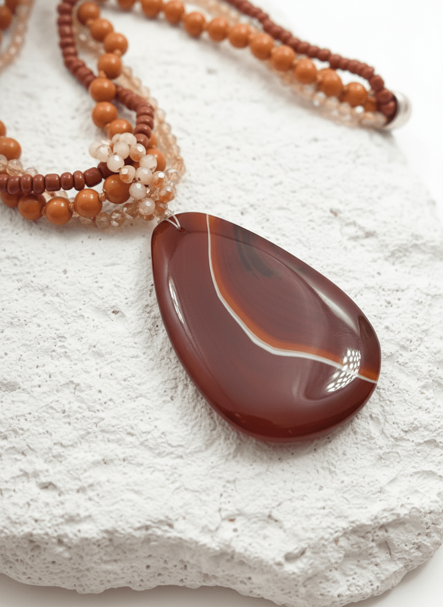 Collana Etnica con Agata Safari - immagine 3