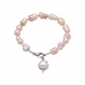 Bracciale Perle Barocche Rosa con Charm