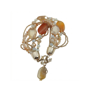 Bracciale Multifilo in Cristalli e Agata Toni Ambra