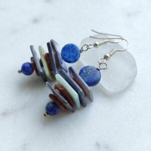 Orecchini Pendenti in Lapislazzuli e Mix Pietre Naturali