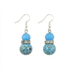 Orecchini Pendenti in Turchese e Argento con Dettaglio Luce